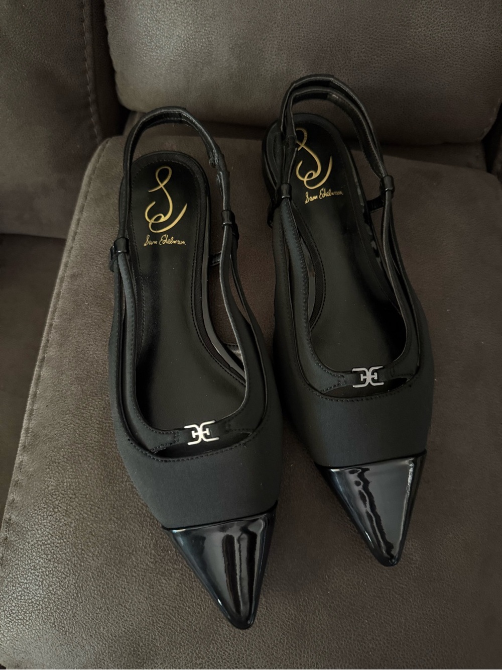 Sam Edelman Cecelia Slingback Cap Toe Flat - Black